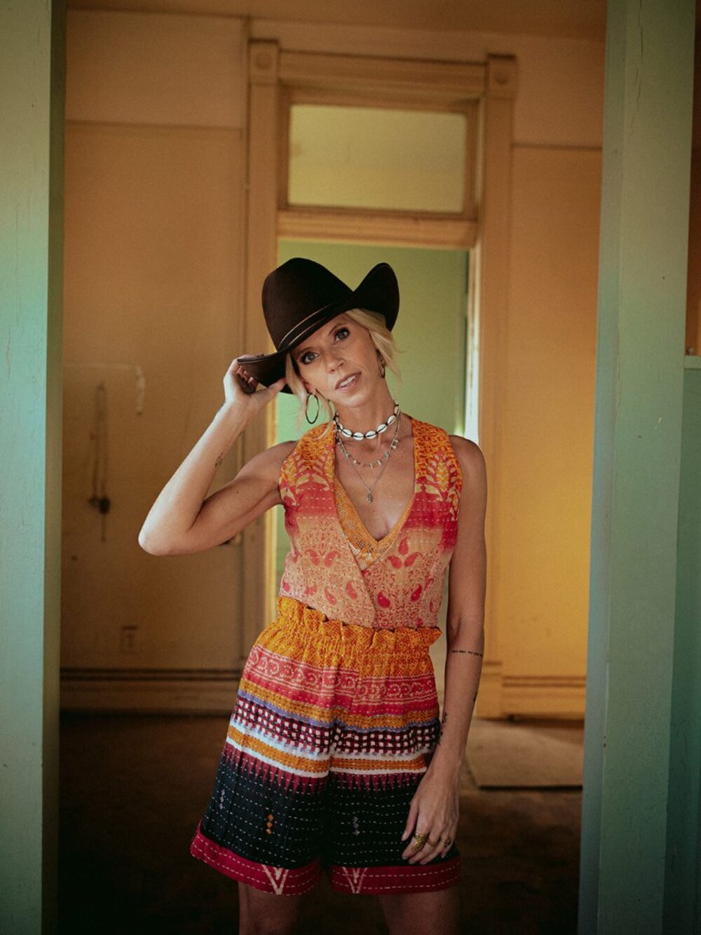 the upcycled quilt vest/short set